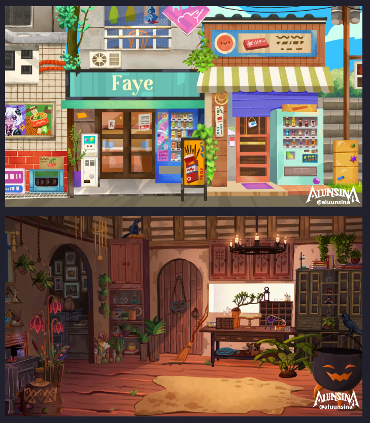 Aluunsina's tweet photo. ✨Commissions Open✨
I'm opening commissions again for my scenery background and DND game overlays! These can be used for streaming or other projects~
You can check out the details on my Vgen https://t.co/tuGS4ANsjP
#commissionsopen #VTuberAssets #backgroundartists https://t.co/TIqNIczpDn
