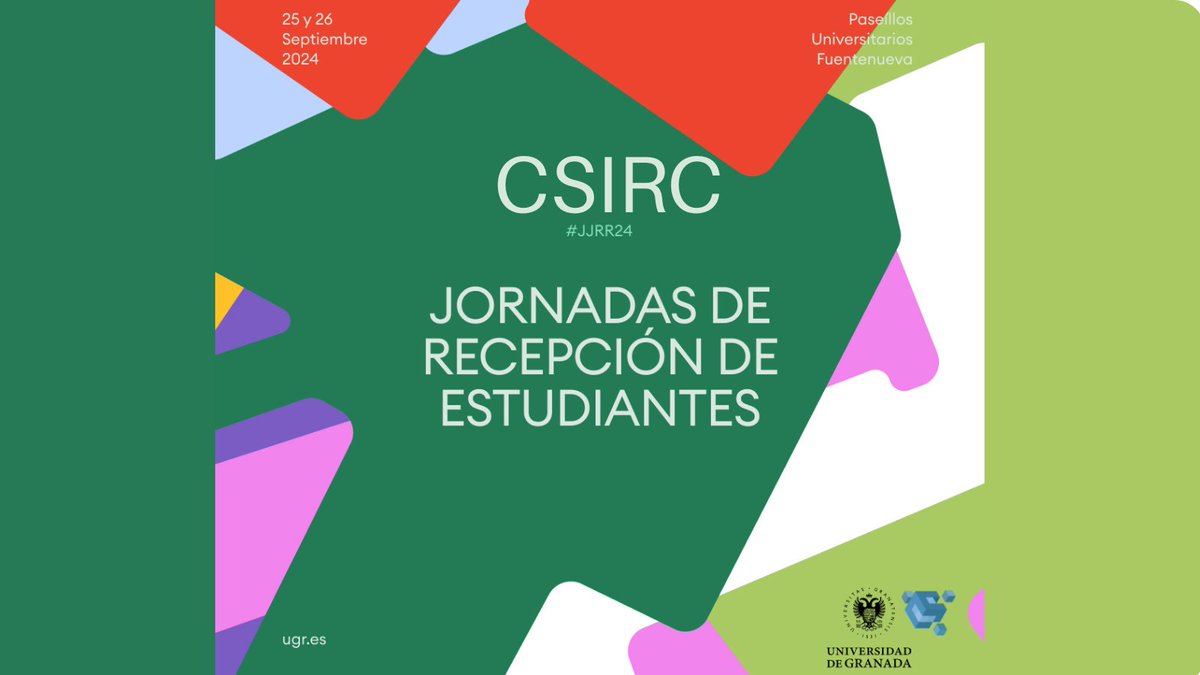 👍 El #CSIRC estará presente en las Jornadas de Recepción de Estudiantes
👩‍🎓👨‍🎓 (stand: Vicerrectorado de Transformación Digital).
🗓️ 25 y 26 de septiembre
📍Paseíllos Universitarios
🙋‍♀️ ¡No olvides la #TUI 🪪 para poder acceder!
#JJRR24 #csircugr
