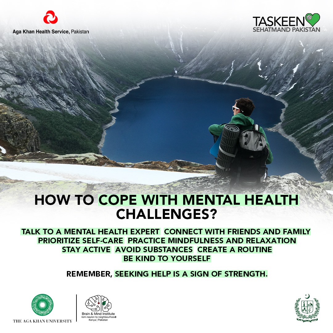 Taskeen (@taskeenpakistan) on Twitter photo What healthy ways do you use to cope with mental health issues? If you are a resident of Gilgit, Baltistan or Chitral book an appointment via call or WhatsApp
0316 8275336
Mon - Sat
11 AM - 11 PM
In collaboration with <a href="/akhs_p/">Aga Khan Health Service, Pakistan</a>, <a href="/AKUGlobal/">Aga Khan University</a>, <a href="/AKU_BMI/">AKU Brain & Mind Institute</a>, and <a href="/IDGB_Official/">Information Department Gilgit-Baltistan</a>.
#Taskeen What healthy ways do you use to cope with mental health issues? If you are a resident of Gilgit, Baltistan or Chitral book an appointment via call or WhatsApp
0316 8275336
Mon - Sat
11 AM - 11 PM
In collaboration with <a href="/akhs_p/">Aga Khan Health Service, Pakistan</a>, <a href="/AKUGlobal/">Aga Khan University</a>, <a href="/AKU_BMI/">AKU Brain & Mind Institute</a>, and <a href="/IDGB_Official/">Information Department Gilgit-Baltistan</a>.
#Taskeen