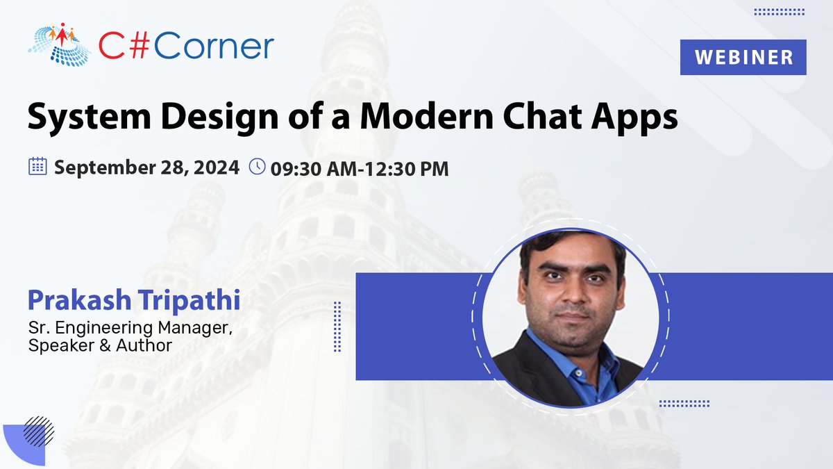 CsharpCorner's tweet image. Join @Prakash_MANIT at the upcoming @CsharpCorner Hyderabad Chapter Webinar for an in-depth exploration of System Design for Modern Chat Applications!

Register now: tinyurl.com/nhbfjyy6

#CSharpCorner #TechWebinar #Flutter #DataIndexing #ChatApps #Webinar #HyderabadTechie