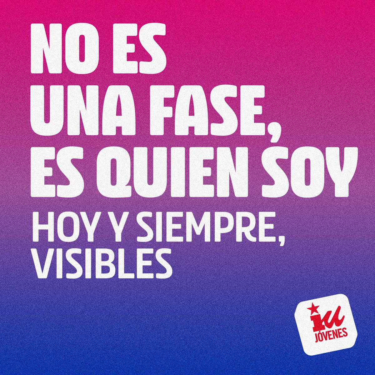 No es una confusión, ni una etapa, ni algo temporal. Ser bisexual es parte de nuestra identidad, una que celebramos con orgullo.   
  
La bisexualidad no necesita validación, necesita visibilidad 📢   
  
#DíaDeLaVisibilidadBisexual #OrgulloBi