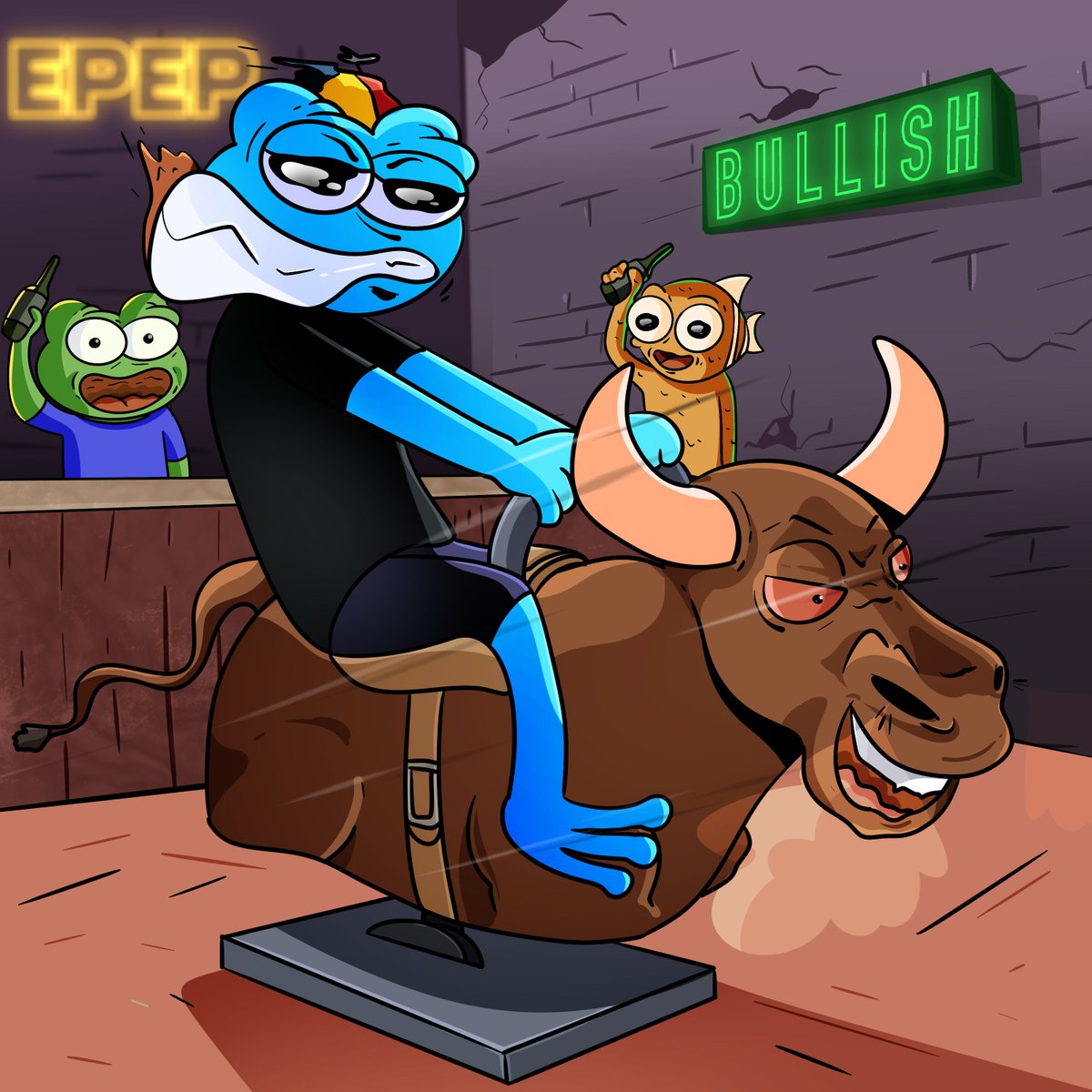 $EPEP trading is now live on #BitMart 🚀
We are getting ready for #UPTOBER, the bulls are coming back, hop on and let's ride em! 🐂🐸

$Pepe and Mr. Pumpy are cheering for $EPEP

bitmart.com/trade/en-US?sy…