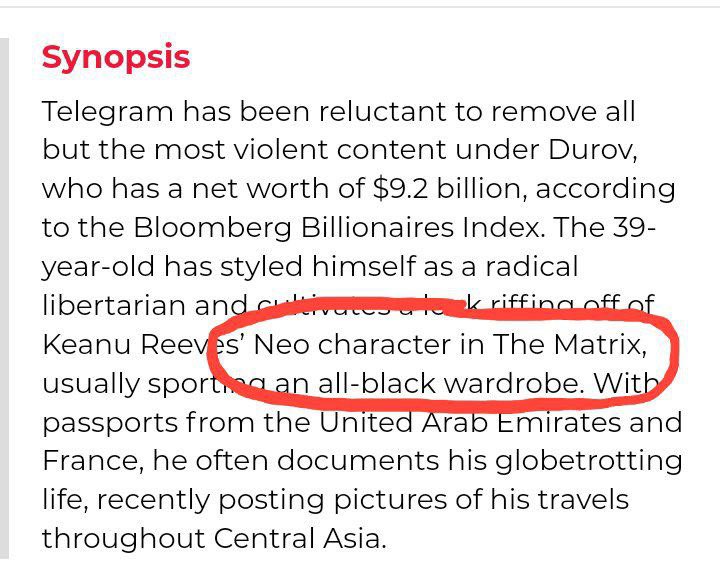 NeonTonMatrix's tweet image. More and more articles coming out every day, Pavel Durov is NEO, remember that.