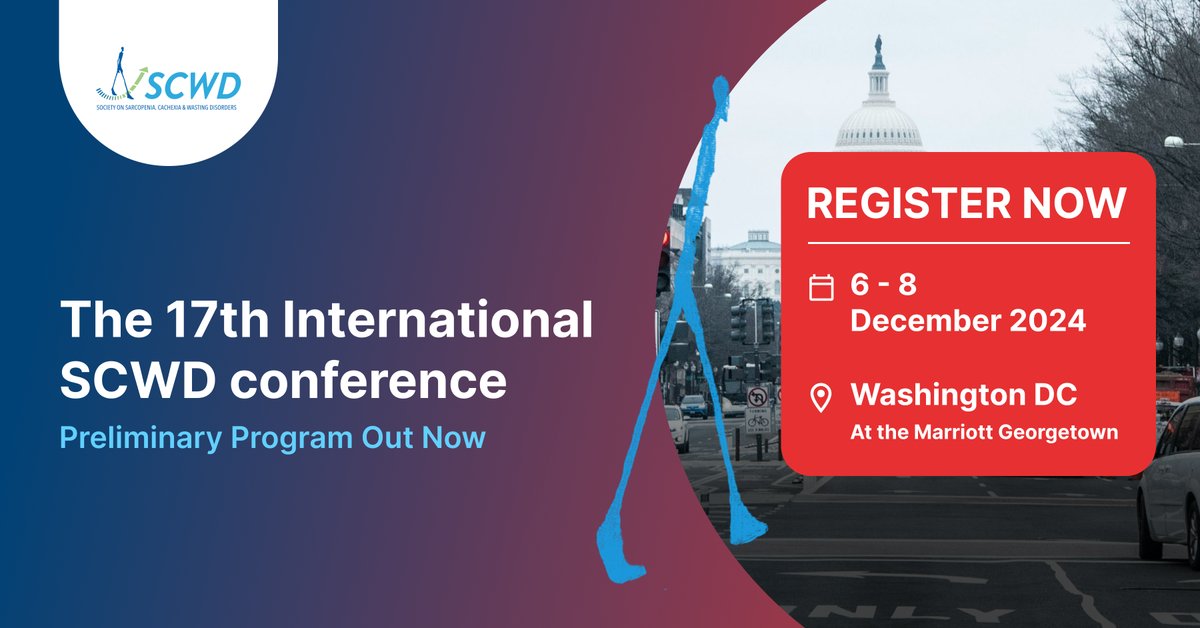 SCWDnews's tweet photo. The preliminary program for the 17th International SCWD conference is out now ! Check it out and register now to reserve your seat at the event.
https://t.co/fRj6L7HjdC
#SCWDConference2024 #Sarcopenia #Cachexia #WastingDisorders. https://t.co/7BYb3RnxxT