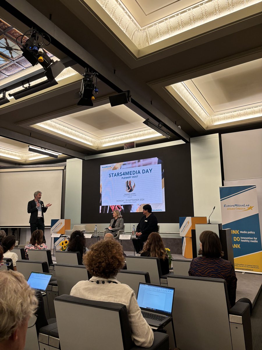 Stars4Media (@stars4media) on Twitter photo 🥳Ready to Shape the future of Media?
Our #Stars4MediaDay is starting!
Keynote speakers:
<a href="/VeraJourova/">Věra Jourová</a> Vice President of the EU commission
<a href="/sabineverheyen/">Sabine Verheyen</a> First Vice President of the EU Parliament
Planetary host: <a href="/LeclercqEU/">Christophe Leclercq</a> Chairman of <a href="/EuropeMediaLab/">Europe MédiaLab</a> 🥳Ready to Shape the future of Media?
Our #Stars4MediaDay is starting!
Keynote speakers:
<a href="/VeraJourova/">Věra Jourová</a> Vice President of the EU commission
<a href="/sabineverheyen/">Sabine Verheyen</a> First Vice President of the EU Parliament
Planetary host: <a href="/LeclercqEU/">Christophe Leclercq</a> Chairman of <a href="/EuropeMediaLab/">Europe MédiaLab</a>
