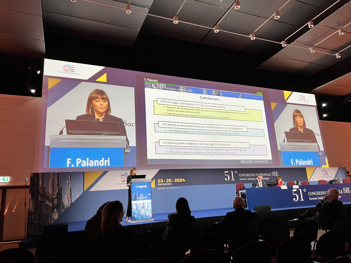 ADuminuco's tweet photo. Brilliant presentation from Dr. Palandri regarding cytoreductive therapy based on ELN criteria. 

#SIE2024 #MPN https://t.co/zuSvvozYD7