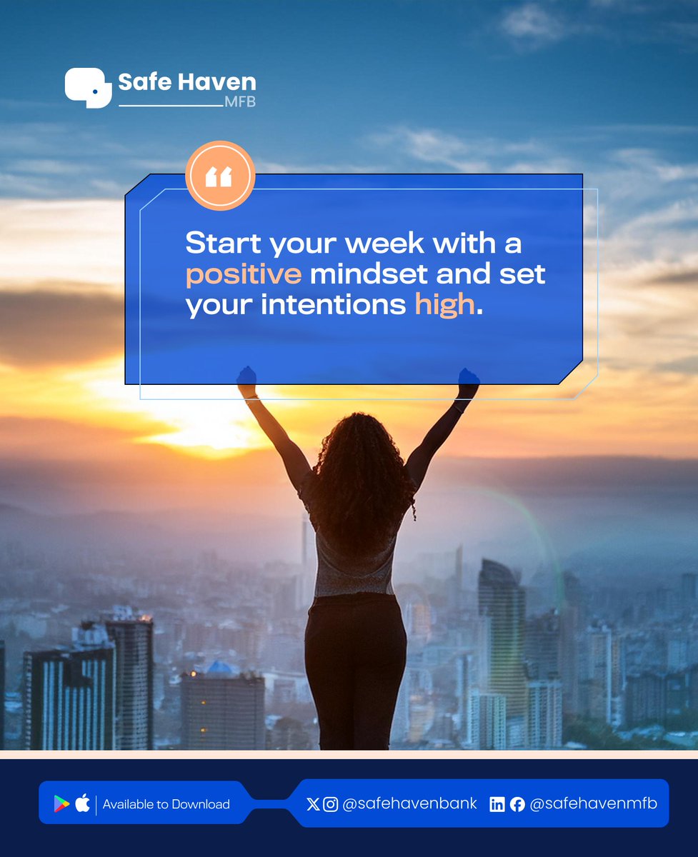 SafeHavenBank's tweet image. #safehavenmfb #MondayMood #inspiration #Mondaymotivaion #Monday