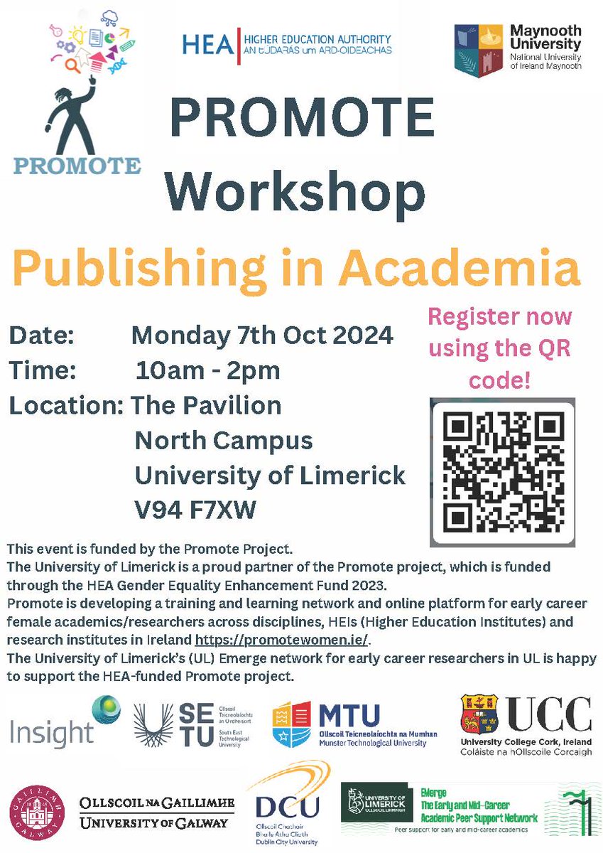 We have a limited number of travel grants available for early career female researchers who wish to join us at our event on 7th October in <a href="/UL/">University Of Limerick</a> please email us: promote.research2024@gmail.com for further details on how to apply! #promotewomen #womeninresearch