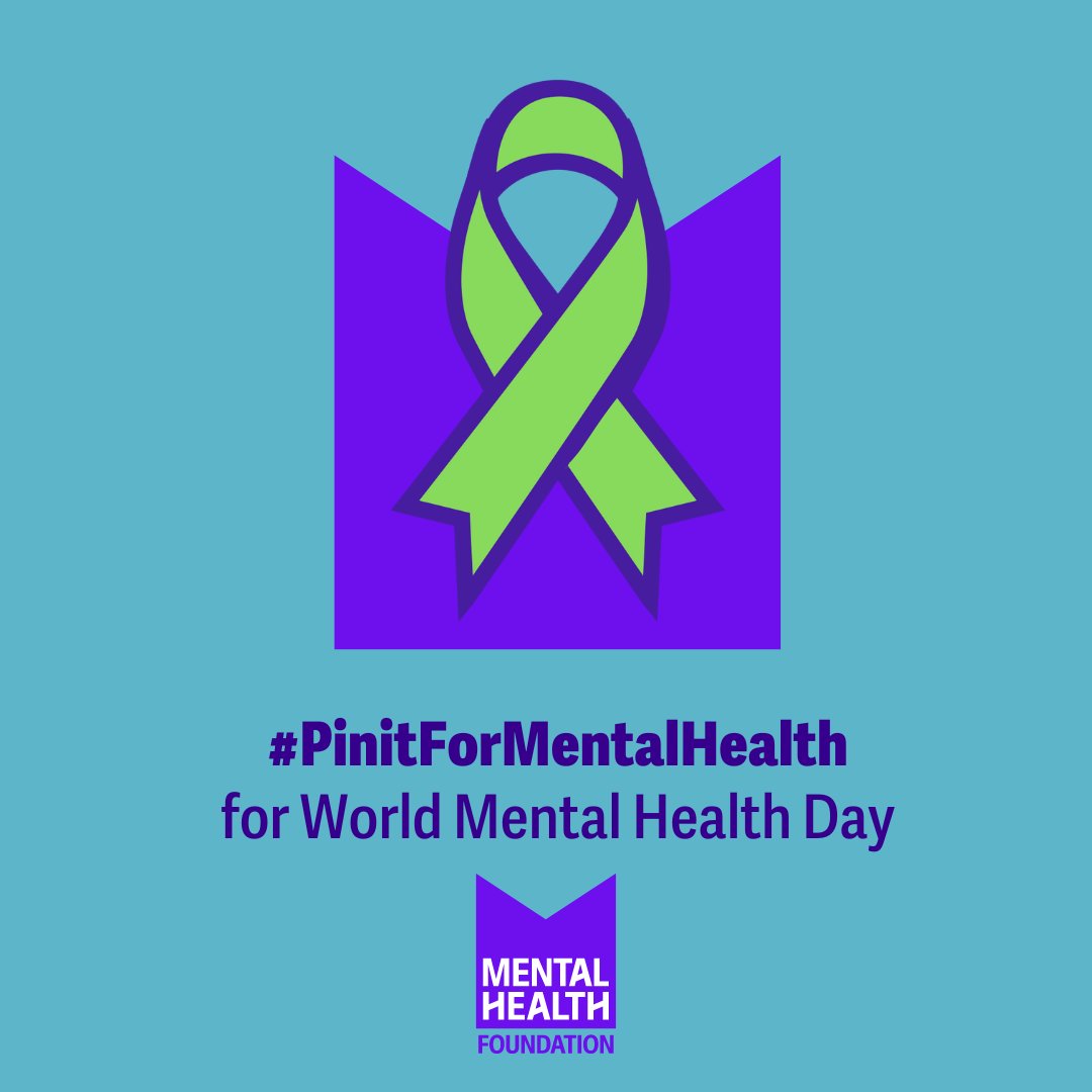 Get involved this World Mental Health Day by wearing your green ribbon pin! 💚

Wear your green ribbon to show others that they are not alone, to start a conversation, and to challenge stigma. Order yours here: bit.ly/3RvIODP

#PinItForMentalHealth