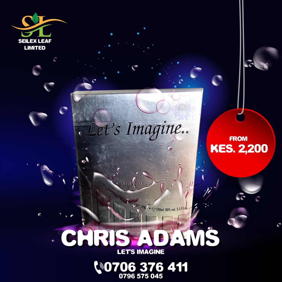Seilexleaf's tweet image. Start your week right with Chris Adams perfumes. Bei poa, quality top! Karibu Seilex Leaf!

Chris Adams-Let's Imagine
Eau De Parfum
KES. 2,200

Call us today:
☎𝟎𝟕𝟎𝟔 𝟑𝟕𝟔 𝟒𝟏𝟏
☎𝟎𝟕𝟗𝟔 𝟓𝟕𝟓 𝟎𝟒𝟓

#seilexleaf #designerperfumes #kinoo #waiyakiway #ChrisAdams