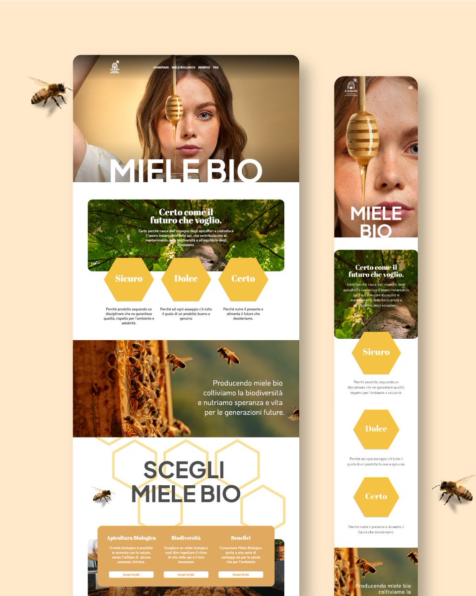 🐝 L'#apicoltura biologica è praticata da quasi il 50% dei nostri soci #apicoltori e - in occasione della #GiornataEuropeaDelBiologico🌱 - siamo felici di presentarvi 🟡 mielebioconapi.com, dedicato ad approfondimenti sul #miele e la produzione biologica.
Vi aspettiamo!