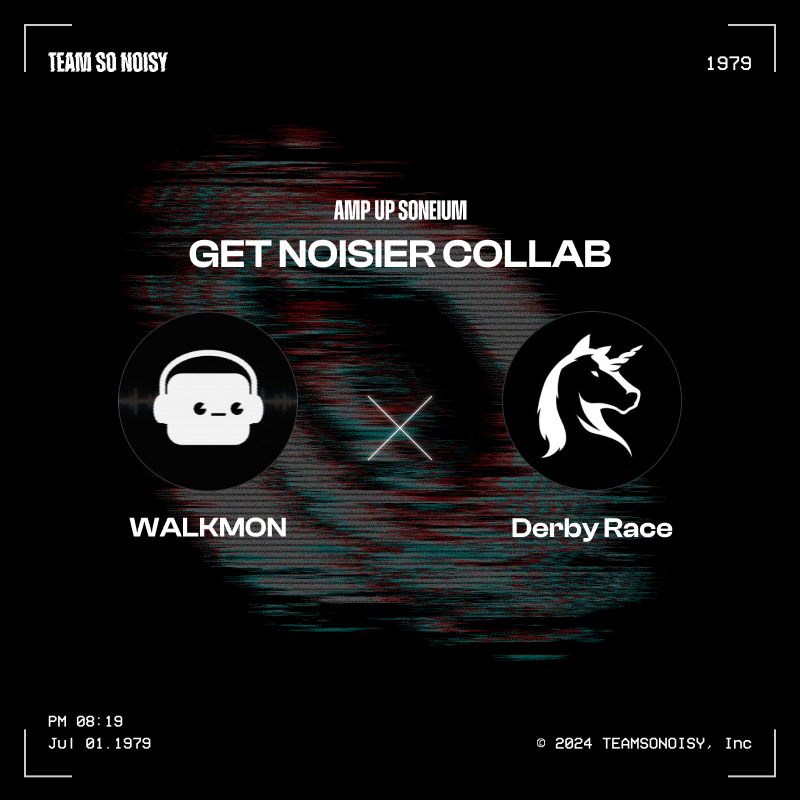 🚨 Big News! 🚨

We’ve partnered with <a href="/TeamSoNoisy/">WALKMON🎧 | TeamSoNoisy</a> for an epic collaboration! 🏇🤝

You can now take on collaboration quests across both platforms and earn Derby Red Light Green Light mini-game Points &amp; NOISE Points! 🎮💥

Check🧵👇