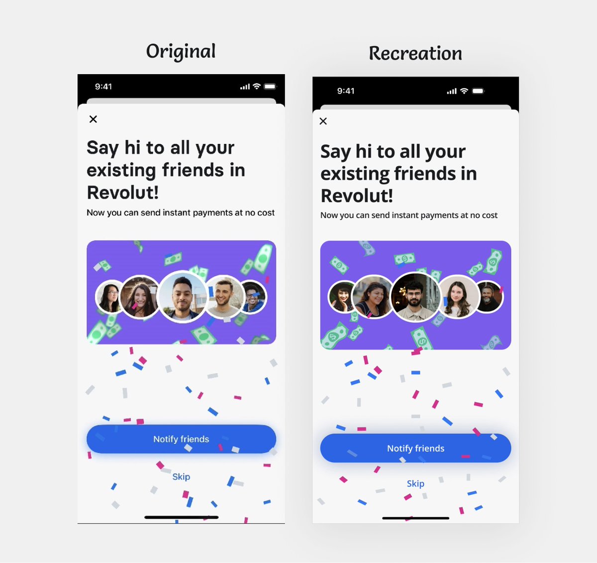 Excelia_design's tweet image. Day 17 but my day 3 of @DezinDesign's #30dayMobbinDesignChallenge
Behold my design recreation of Revolut iOS app!🤩
Would love your feedback! What are your thoughts?
#designChallenge #MobileDesign #uiux