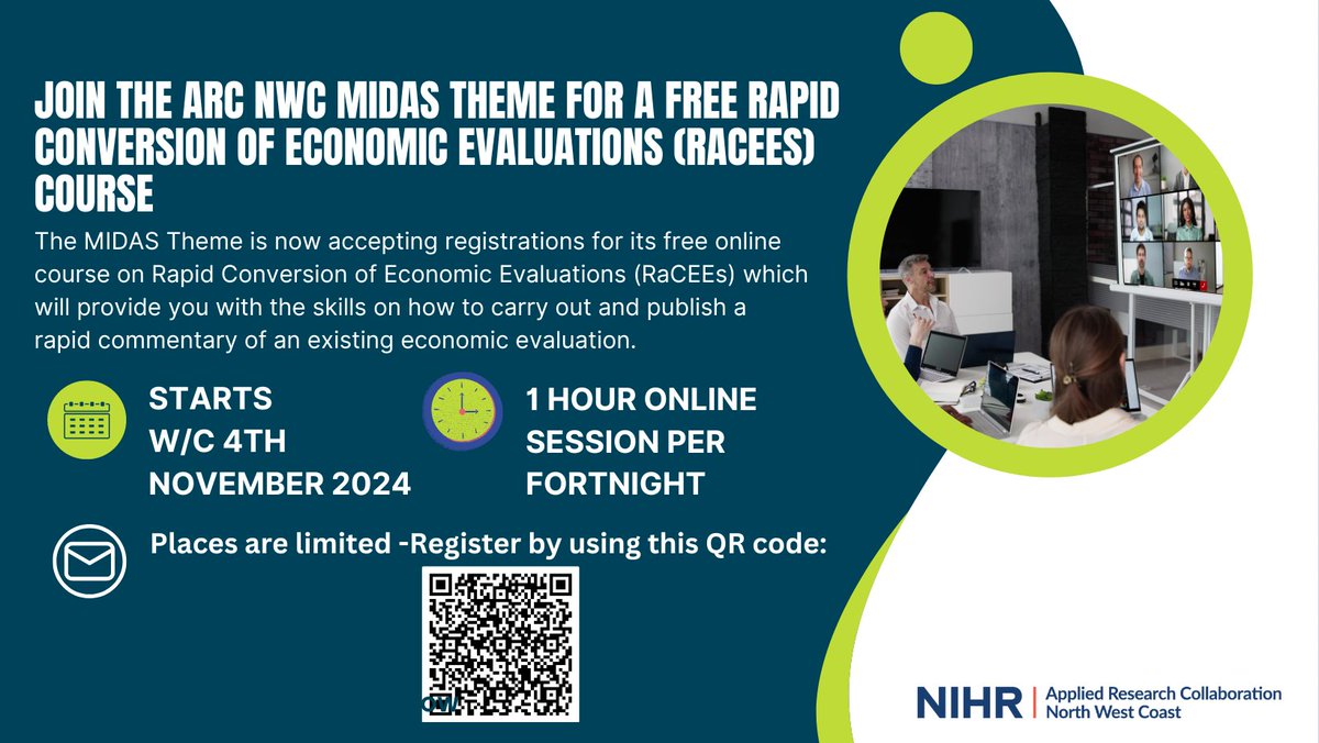 📢There's still time to register to the new RaCEEs (Rapid Conversion of Economic Evaluations) course starting in November ⬇️⬇️⬇️

forms.office.com/e/kJgAqkLyed

Deadline is on 18th October ➡️ Find out more about the RaCEEs here: shorturl.at/lik3A