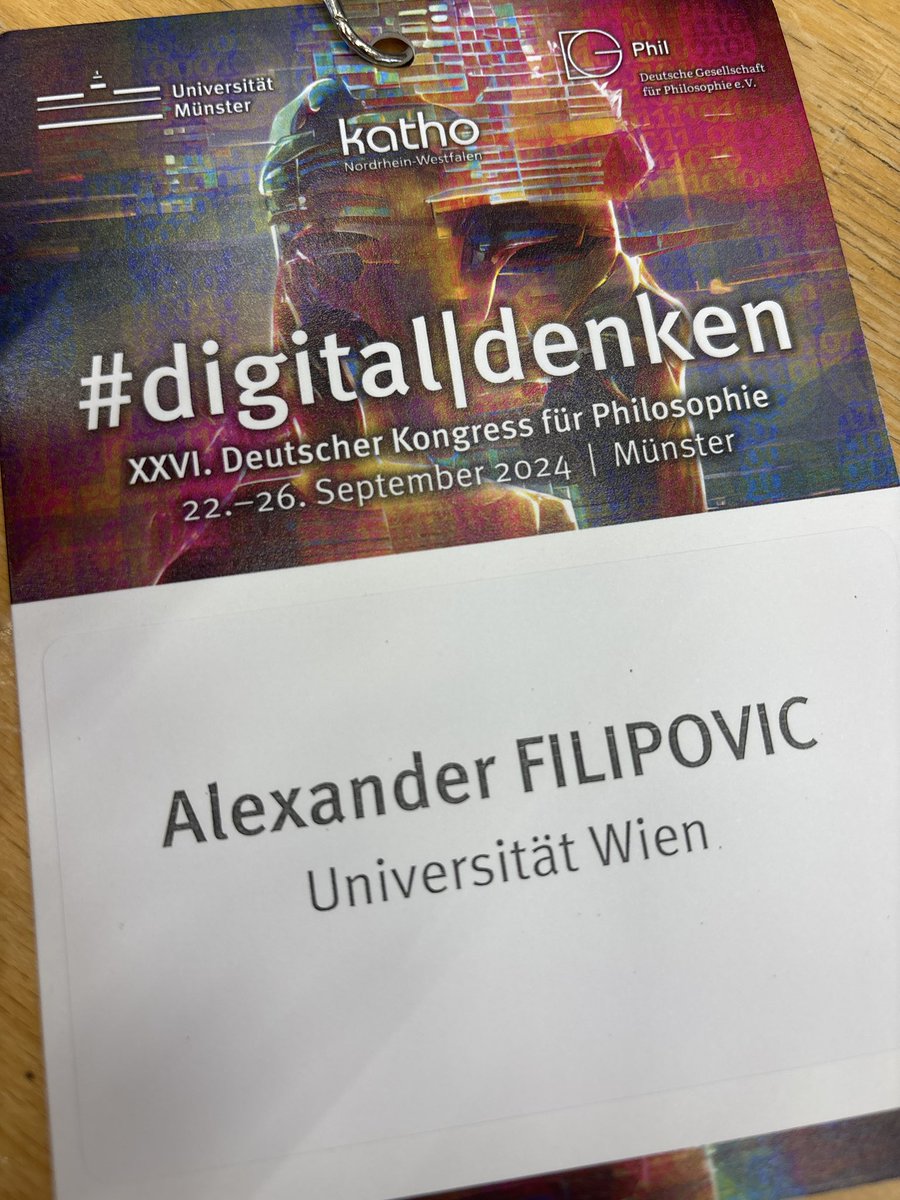 Diese Woche auf dem xxvi. Kongress für #Philosophie in Münster #digitaldenken #dkphil24
