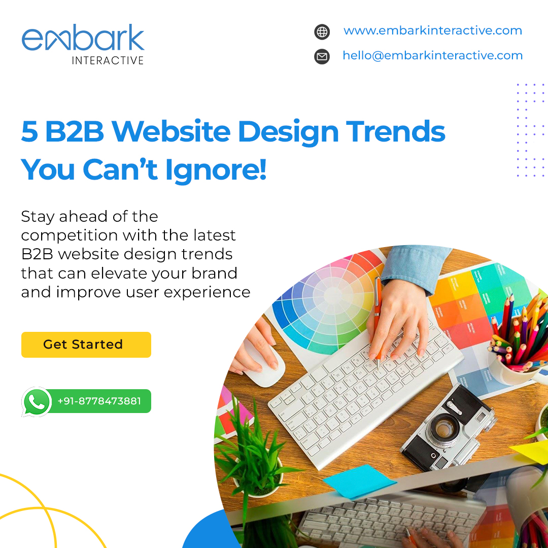 embark_ipl's tweet image. Elevate your B2B website! Discover the 5 design trends you can&apos;t ignore in 2024. From minimalism to immersive experiences, transform your online presence today! #B2BDesign #WebTrends2024 #UX
#WebsiteDesign #WebDevelopment #MarketingTips #DesignTrends #embark #embarkinteractive