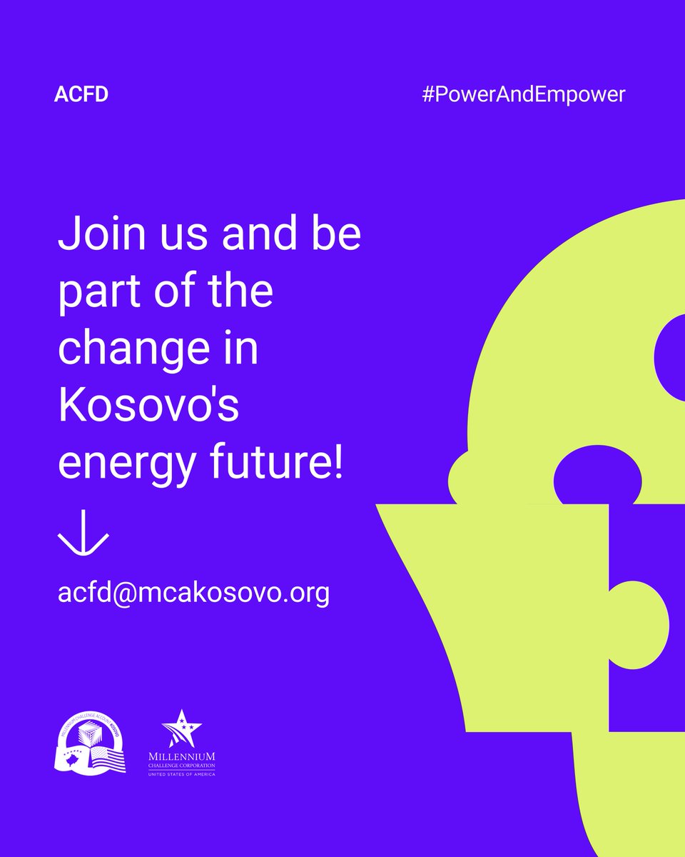 The collaboration between <a href="/MCCgov/">Millennium Challenge Corporation</a> and <a href="/DFCgov/">DFCgov</a> through ACFD leverages their combined expertise and resources, creating a powerful synergy supporting private sector investments in sustainable development.
Apply with your project at: mcakosovo.org.
