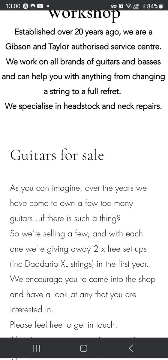 We will be selling a few guitars on our website (essentially me selling off some cos I have too many!) So have a look sometime. There's just one there at the mo, a Gibson Les Paul Classic 2022 in virtually unplayed condition.
More to follow!