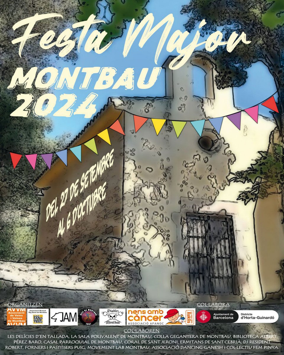 📣 A partir d'aquesta tarda tindreu disponible el programa de la Festa Major, en format paper, al comerços del barri.

... Y DIVENDRES COMENCEM ! 🎉🥳🎊