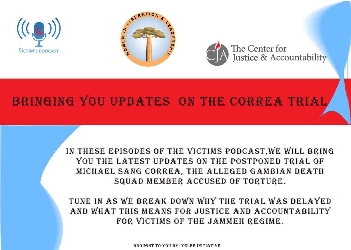 VictimPodcast's tweet photo. 🚨 New Episodes Dropping 🚨
What’s behind the Correa Trial Postponement?
Is justice being delayed ? We are breaking it down for you this week on The Victims Podcast brought to by @WomenInLiberat1 in partnership with @CJA_News .
@YelefInitiative
#Accountability #UJCases https://t.co/LPv3sDC3i4