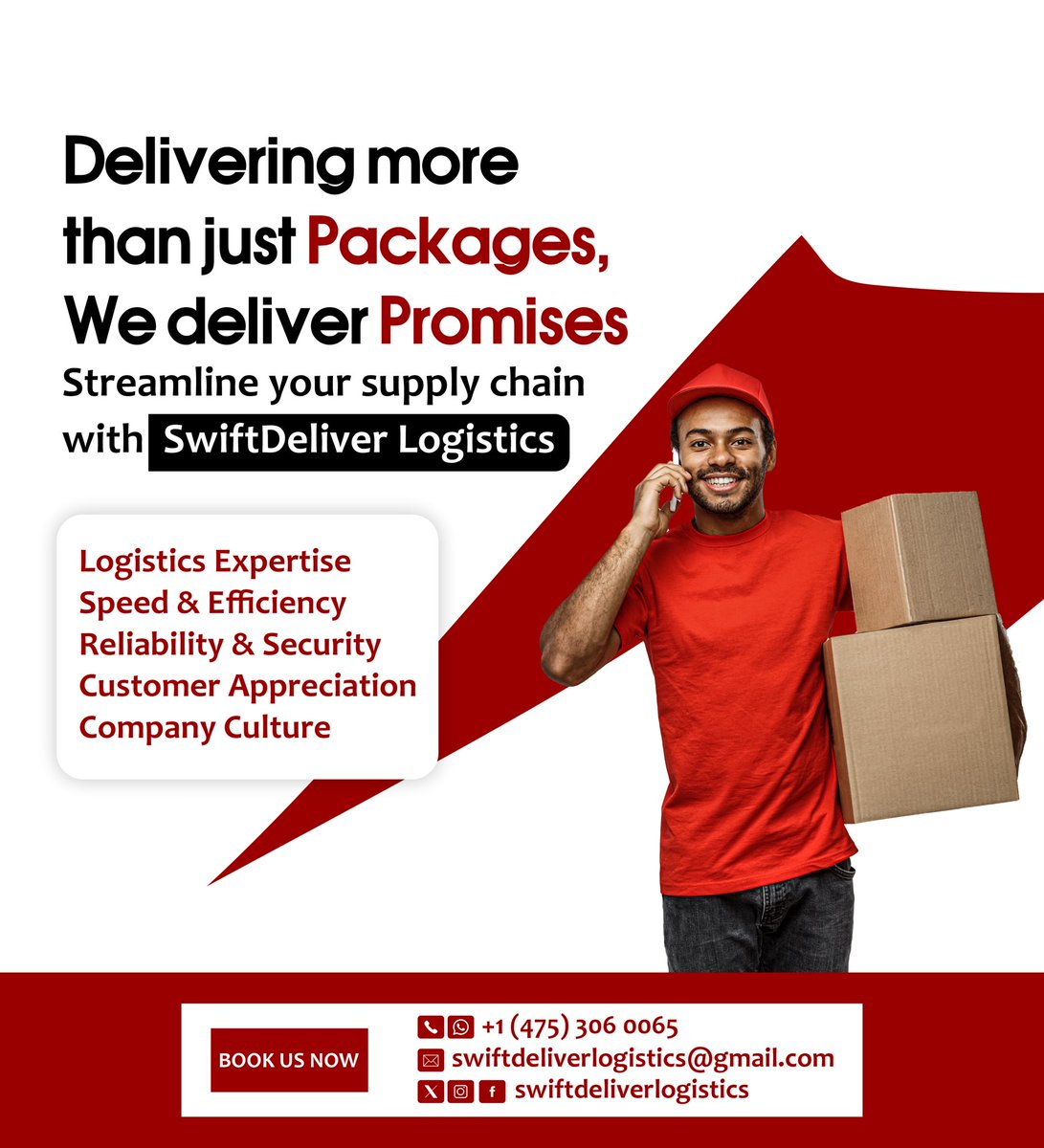 thegrafixlord's tweet photo. Made this Social media design for SwiftDeliver Logistics last week 😮‍💨

I’m available for Gigs/Jobs, can reach me out via DM 🙂

#GraphicDesigner #graphicdesign #socialmediadesign https://t.co/1CNgjgMKKF