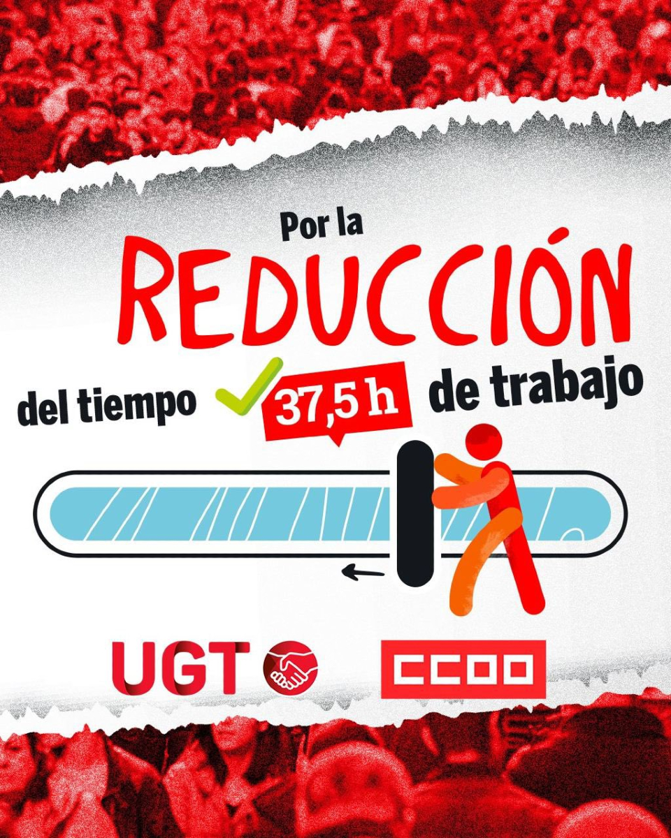 🔥 ¡Salimos a las calles por la reducción de la jornada laboral!

🗓️ Jueves 26 de septiembre
📍Sedes de la patronal en capitales de provincia
⏰ A las 11h30

¡Alza tu voz! ¡Es el momento! #ReducciónJornadaYA
