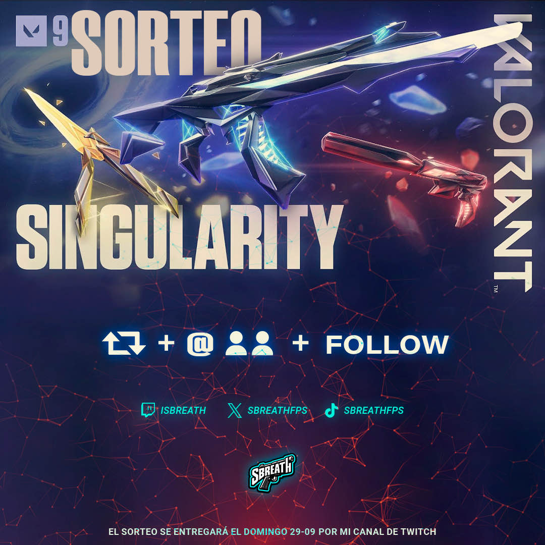 🎉 ¡SORTEO EN MI CANAL DE TWITCH! 🎉

Domingo 29 de septiembre estaré sorteando el nuevo pack de skins Singularity !!

Cómo participar:

✅ Sigue a @sbreathfps
✅ Retuitea y dale like a este tweet
✅ Menciona a dos amigos en los comentarios

¡Mucha suerte a todos! 🍀