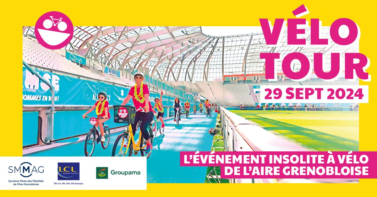 L'aire grenobloise accueille ce dimanche 29 sept. le <a href="/velotour/">VELOTOUR</a> ! Une balade à vélo insolite pour découvrir la ville autrement 🚲
Le départ &amp; l'arrivée auront lieu chez nous à #Échirolles, au parc Robert-Buisson 🤗
Infos &amp; inscriptions 👉 velotour.fr/grenoble/