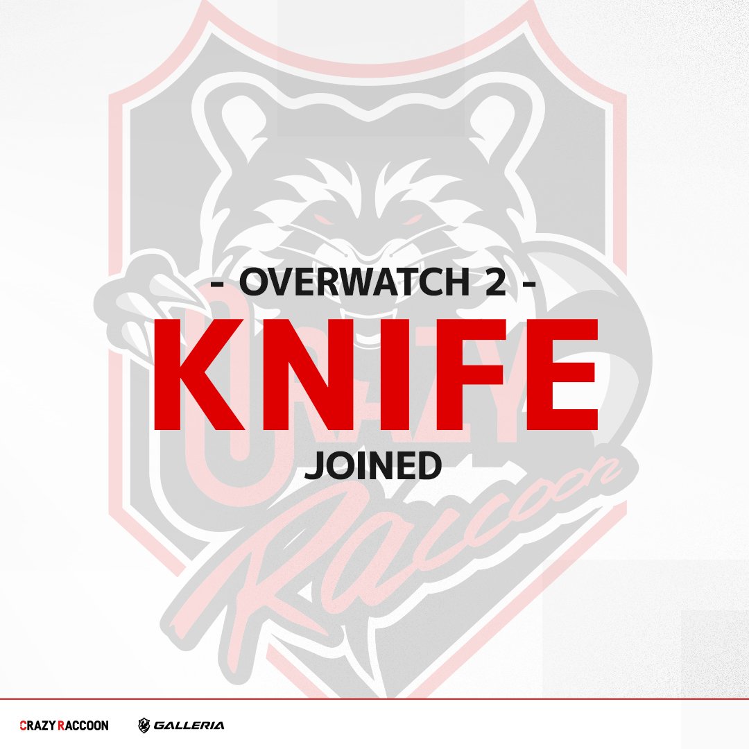【新メンバー加入のお知らせ】

この度、KNIFE(<a href="/KNIFE__OW/">KNIFE</a>)がOverwatch部門に加入したことを発表致します。

皆様の応援、何卒よろしくお願い申し上げます！

引き続きCrazy Raccoonを宜しくお願い致します！