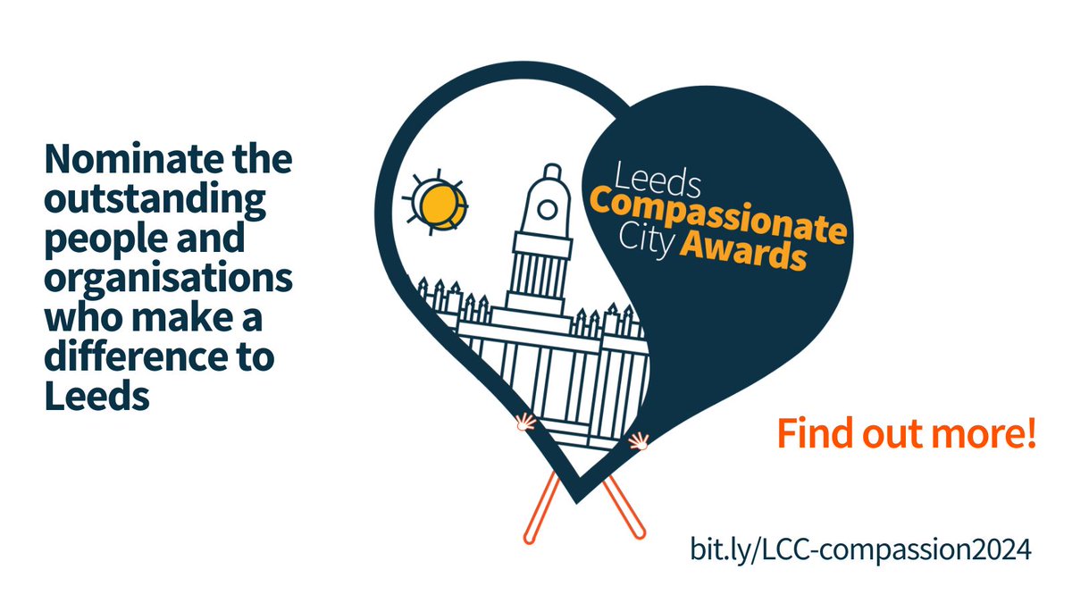 The deadline is approaching for nominations for a Compassionate City Award! Winning an award is testament to the hard work that goes into making Leeds a great place to live, work and visit. 

Nominations close on 27 September. 

Find out more: orlo.uk/SUSVH