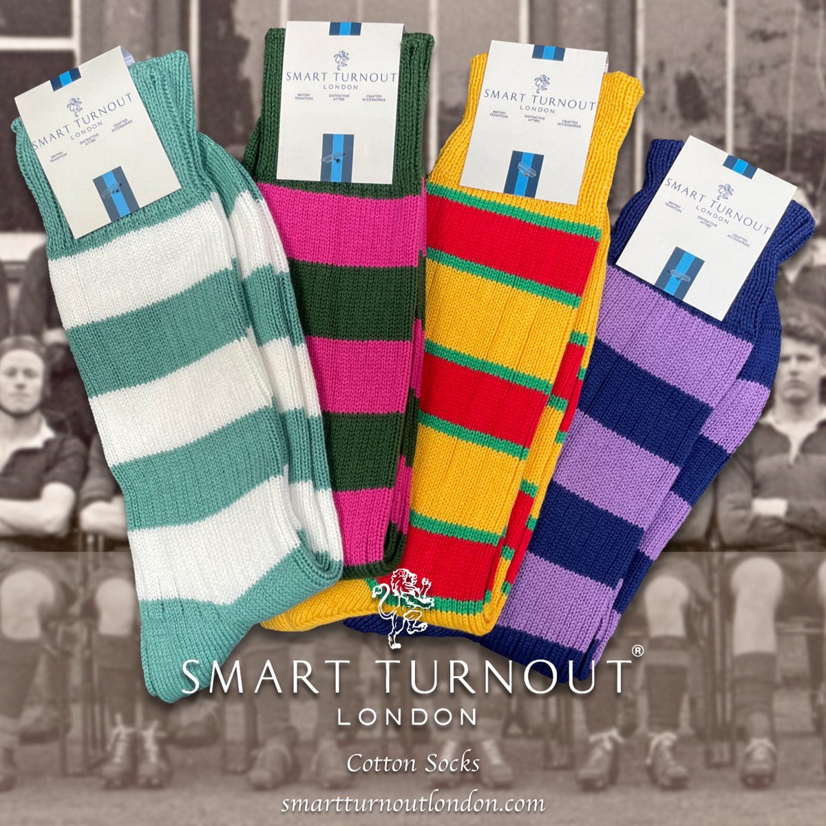 Our 100% cotton colourful striped socks are a vibrant addition to any wardrobe, a cheerful way to elevate your sock game.
.
Checkout our full range: smartturnoutlondon.com/collections/so…
.
#smartturnout #smartturnoutsocks #smartturnoutlondon #stripedsocks #premiumsocks #britishtradition