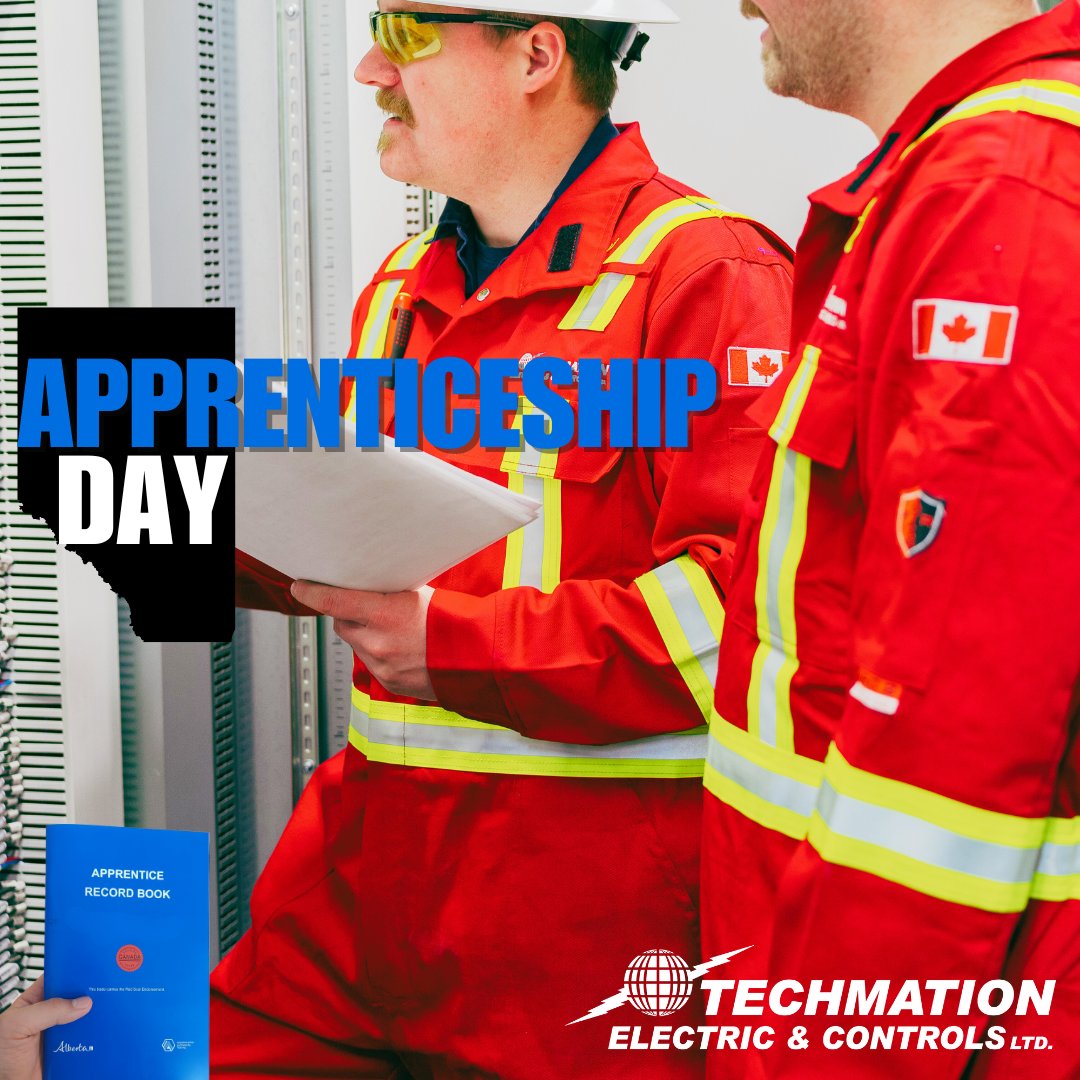 Tech_mation's tweet image. Techmation wants to recognize the importance contributions apprentices make to our company, our economy, and the future of Electrical &amp;amp; Instrumentation skilled trades. 

#Techmation #apprenticeshipday #AB #skilledtrades #electrical #instrumentation #electricians