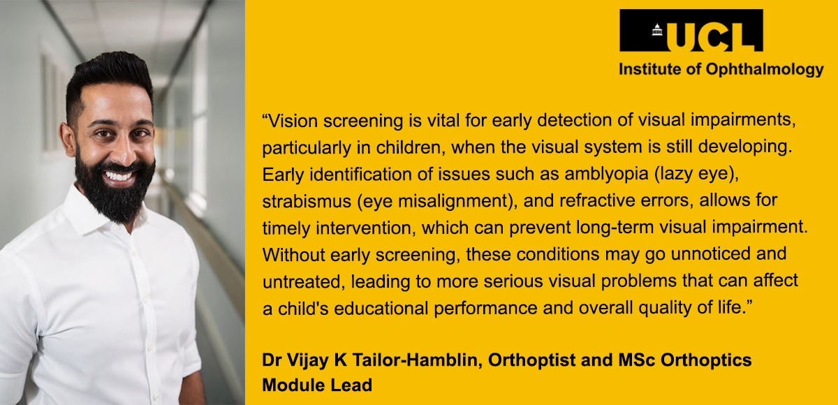 UCL Institute of Ophthalmology (@ucleye) on Twitter photo On the occasion of #NationalEyeHealthWeek (23-29 Sep) we asked our experts at <a href="/UCLeye/">UCL Institute of Ophthalmology</a> to offer insights on the importance of eye care for #publichealth. Here is <a href="/Vijay_Tailor/">Dr Vijay Tailor</a> on why routine eye tests and vision screening are fundamental to maintaining #eyehealth.
#VisionMatters On the occasion of #NationalEyeHealthWeek (23-29 Sep) we asked our experts at <a href="/UCLeye/">UCL Institute of Ophthalmology</a> to offer insights on the importance of eye care for #publichealth. Here is <a href="/Vijay_Tailor/">Dr Vijay Tailor</a> on why routine eye tests and vision screening are fundamental to maintaining #eyehealth.
#VisionMatters