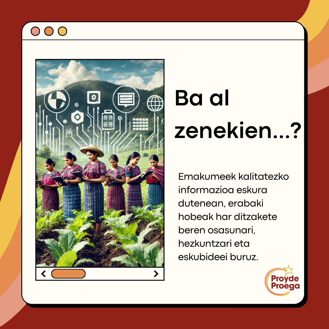 📅 Hoy es el Día Internacional del Acceso a la Información 📰✨

🔎 En zonas rurales de Guatemala, muchas mujeres agrícolas enfrentan barreras para acceder a información.

🌾 En Proyde-Proega, apoyamos a las mujeres de Zona Reina a transformar sus vidas con acceso a este derecho.