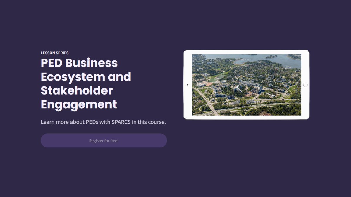🎉  #SPARCS and <a href="/AtelierH2020/">AtelierH2020</a> launch the PED Business Ecosystem &amp; Stakeholder Engagement MOOC at our final conference in Espoo 🇫🇮.

Dive into PEDs, business models, &amp; stakeholder strategies.

Enroll now 👇
sparcs.info/en/news/sparcs…