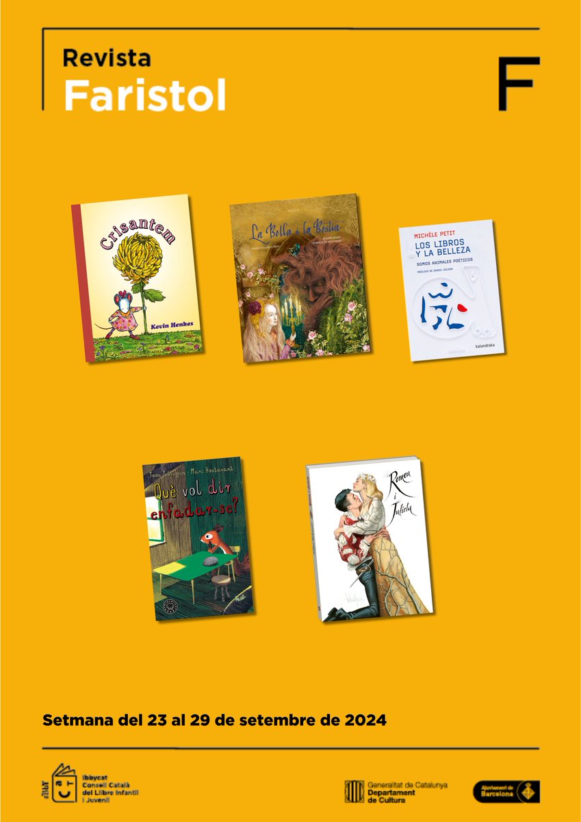 Setmana de clàssics a Faristol!

Henkes, Leprince de Beaumont, Tellegen i Boutavant, Shakespeare i la investigadora de referència mundial Michèle Petit.

Hi ha vegades en què els astres s'alineen perquè autors d'aquesta talla conflueixin en un dia com avui.

🧵 i crítiques 👇👇👇
