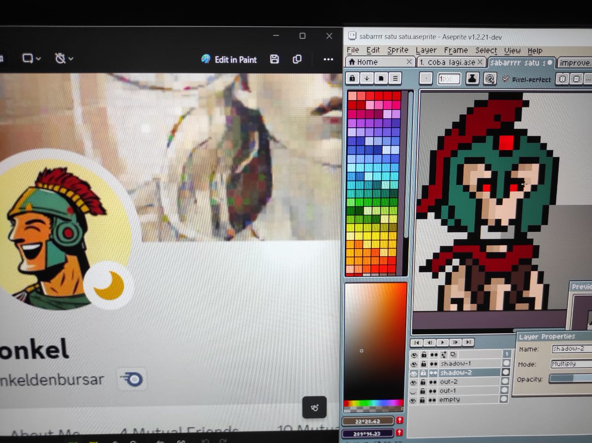 swadoki_'s tweet photo. It's an honor to be able to make King V @vonkeldenbursar  with a ghosted version of Roman Soldier....

/We so nervous make these...lol/ #XRPLCommunity 
#PixelPicasso #XRPUnity https://t.co/kqClnV1ppu