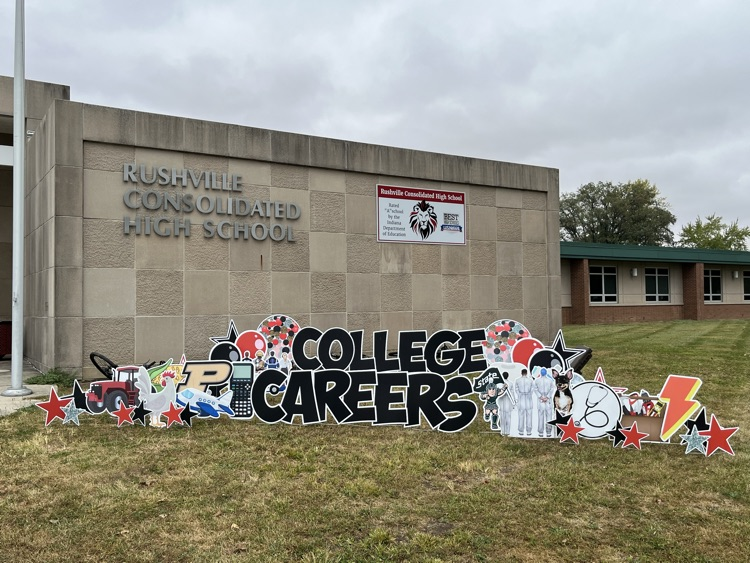 RushvilleHigh's tweet photo. It's College GO! Week. Mr. Orme also wanted to make sure there is an emphasis on careers as well. We are excited to celebrate colleges and careers this week! https://t.co/gf8dAeiRLg