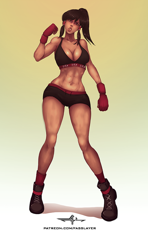 FASSLAYER's tweet image. color character commission. #fighter #femalefighter #mangagirl #girldrawing #womanart