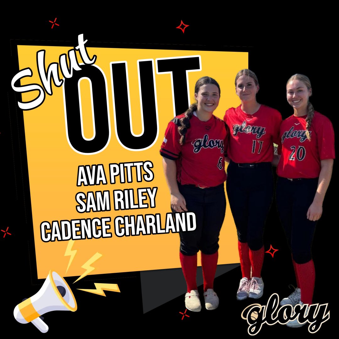 🚨SHUT OUT🚨 Shoutout to our amazing pitchers for throwing 🔥!! Awesome job by AVA PITTS, SAM RILEY, CADENCE CHARLAND for a combined shut out, no hitter 9-0 ballgame! 🥎
#😇🆙