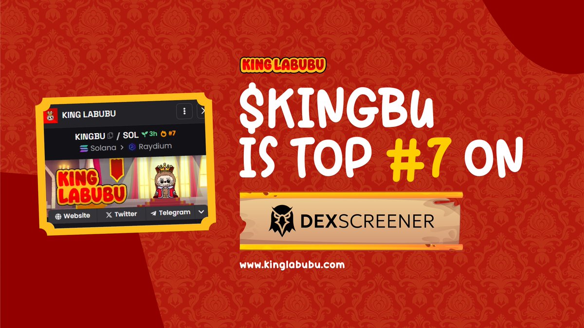 king_labubu's tweet photo. King Labubu $KINGBU has claimed top #7 board on DexScreener! 🚀
👑 Stay tuned for more exciting updates!💥

https://t.co/nPrkHTmznn https://t.co/uentaUyJBM