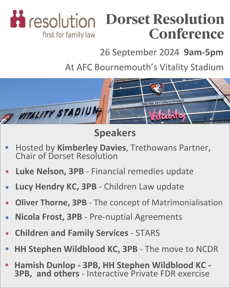 3PB (@3pbchambers) on Twitter photo .<a href="/3pbFamily/">Family 3PB</a> law team looks forward to Dorset <a href="/ResFamilyLaw/">Resolution</a>'s Bournemouth conference on 26 Sept on financial and private children matters with two 3PB Silks <a href="/HamishDunlop4/">Hamish Dunlop</a> Oliver Thorne <a href="/nicolafrost_3pb/">Nicola Frost</a> Luke Nelson.
Book your place #FamilyLaw #Resolution
3pb.co.uk/content/upload… .<a href="/3pbFamily/">Family 3PB</a> law team looks forward to Dorset <a href="/ResFamilyLaw/">Resolution</a>'s Bournemouth conference on 26 Sept on financial and private children matters with two 3PB Silks <a href="/HamishDunlop4/">Hamish Dunlop</a> Oliver Thorne <a href="/nicolafrost_3pb/">Nicola Frost</a> Luke Nelson.
Book your place #FamilyLaw #Resolution
3pb.co.uk/content/upload…