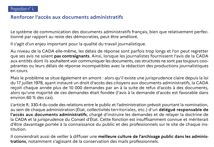 Le rapport des Etats généraux de l'information évoque les faiblesses du droit d'accès aux documents administratifs (p.142) et suggère quelques pistes d'amélioration.
etats-generaux-information.fr/media/etats-ge…
L'AJT en a d'autres !