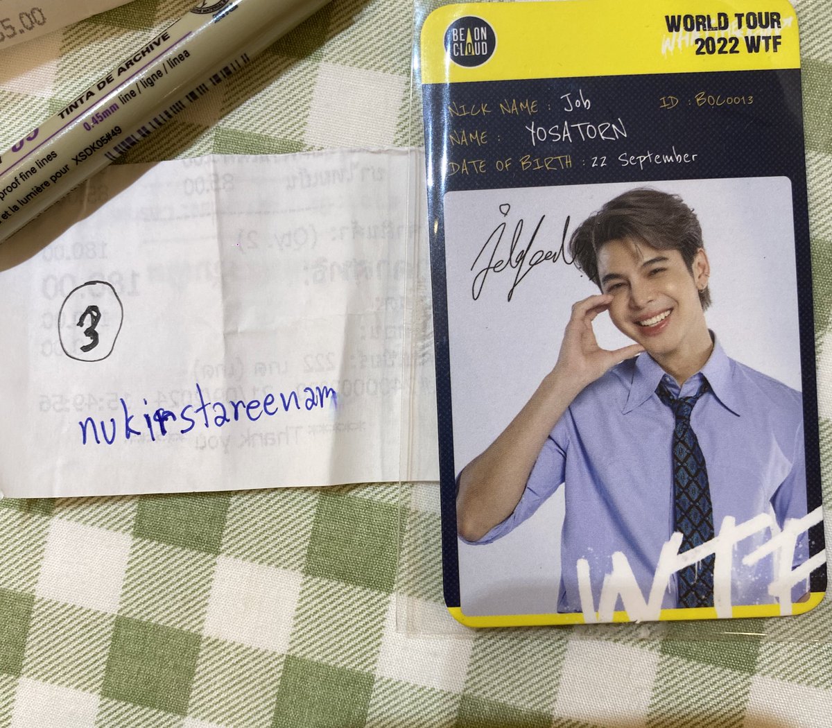 JobjaabOfficial's tweet photo. JOB YOSATORN Birthday Project 2024✨💗
#ProjectJob28thBD
ประกาศผู้โชคดีจากใบเสร็จ
1 @Arawusbb (รับของแล้ว)
2 @_peekkaboo
3 @nukirstareenam
4 @yakina_momoji (รับของแล้ว)
อีก 2 ท่าน DM มายืนยันสิทธิ์ด้วยน๊าา~
#Job28thBirthday
#JobYosatorn
#NooJobby #หนูจ๊อบบี้ https://t.co/tJJq7zhgVz