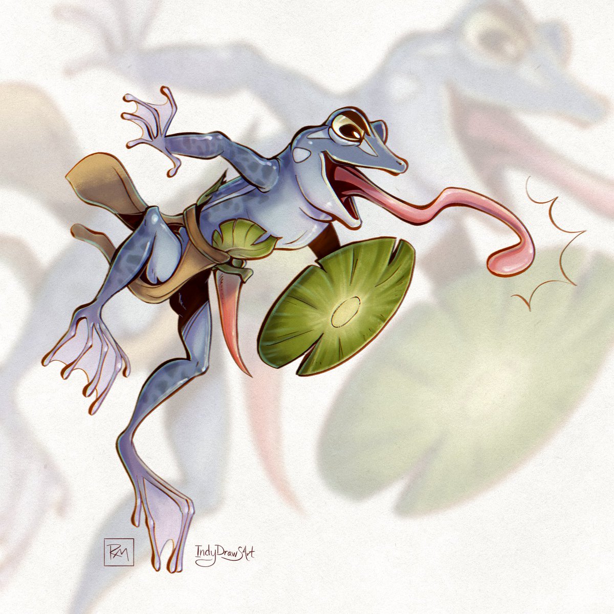 IndyDrawsArt's tweet photo. A Frog Fighter, made for #CharacterDesignChallenge #digitalart #DigitalArtist https://t.co/xdPvhLlBpj