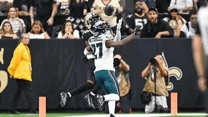 quinyonz's tweet photo. Quinyon Mitchell over 3 games

🔒17 targets for 10 receptions
🔒6 PBUs (LEADS NFL)
🔒13 Total Tackles
🔒 2 Near Interceptions
🔒 0 TDs allowed
🔒 64.7 Passer Rating allowed
⭐️ DROY Favorite?

Howie with a big first round hit.
#Eagles #NFL  #GoBirds https://t.co/4bHuGXLBJ6