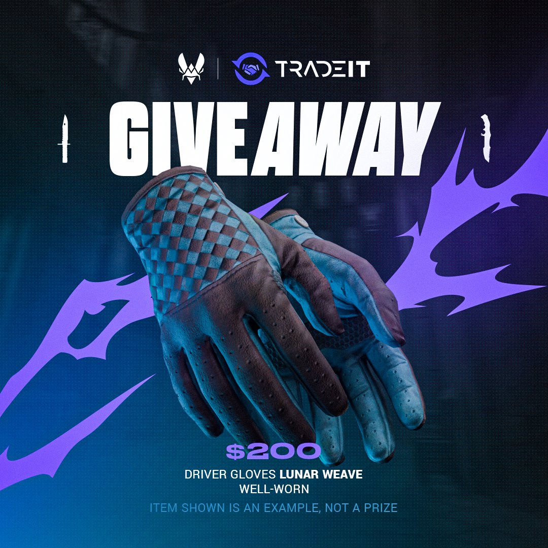 TeamVitality's tweet image. UPGRADE YOUR CS INVENTORY WITH @tradeit_gg 🆙🎁

To win this driver gloves:

✅ Follow @tradeit_gg and @TeamVitalityCS 
✅ Like this post &amp;amp; Tag your lowest-ranked friend