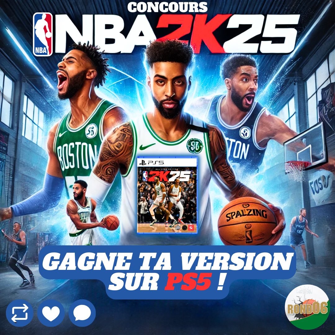Rond06_'s tweet photo. 🎁 Concours 🎁

NBA 2K25 est sorti, mais tout le monde ne l'a pas encore...

Alors pour gagner une version ALL STAR d'NBA2K25 sur PS5 :

🔁 RT et ❤ ce tweet
✅ Follow @Rond06_ 
📝 Tag 2 potos en commentaire

📆 TAS le 02/09/24

Merci à @NBA2K et @Minuit_Douze 🤝 https://t.co/RmbdJA5Iuq