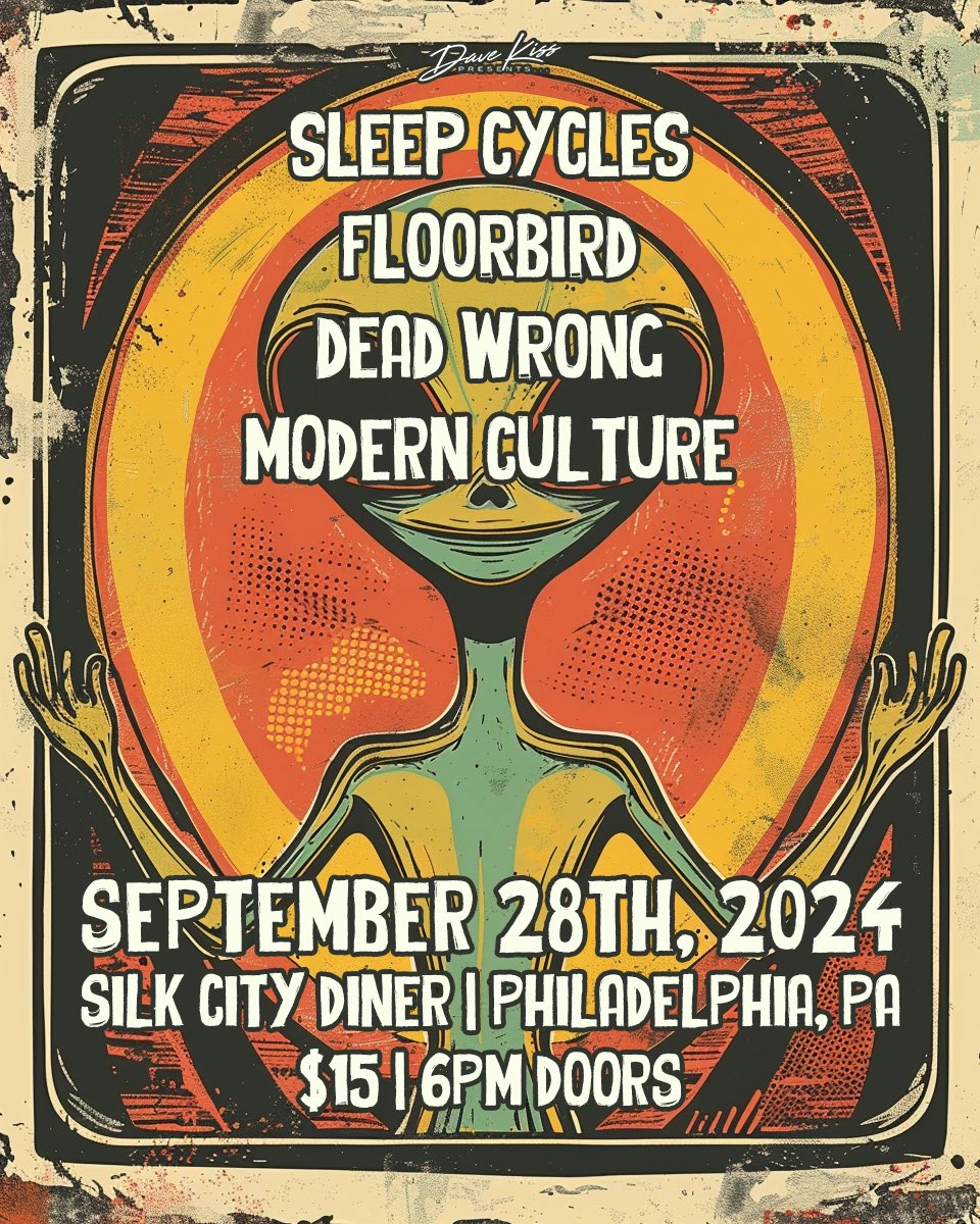 Catch us this Saturday 9/28 at Silk City Diner with our literal boys in @sleepcyclespa, <a href="/mocophl/">modern culture</a>, and <a href="/floorbirdband/">floorbird</a>. This one’s gonna be an absolute heater so bring all your friends and get ready to rage with us 🔥