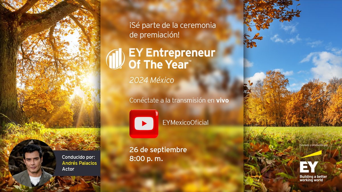 EYMexico's tweet photo. 🎉 La cuenta regresiva ha comenzado: ¡faltan solo unos días para la ceremonia de premiación de EY Entrepreneur Of The Year™ 2024 México! Te invitamos a ser parte a través de nuestra transmisión en vivo en YouTube. 🔔 Activa la notificación: https://t.co/kzMCGc3hjT #EOYMX2024 https://t.co/SLfNEaStTB